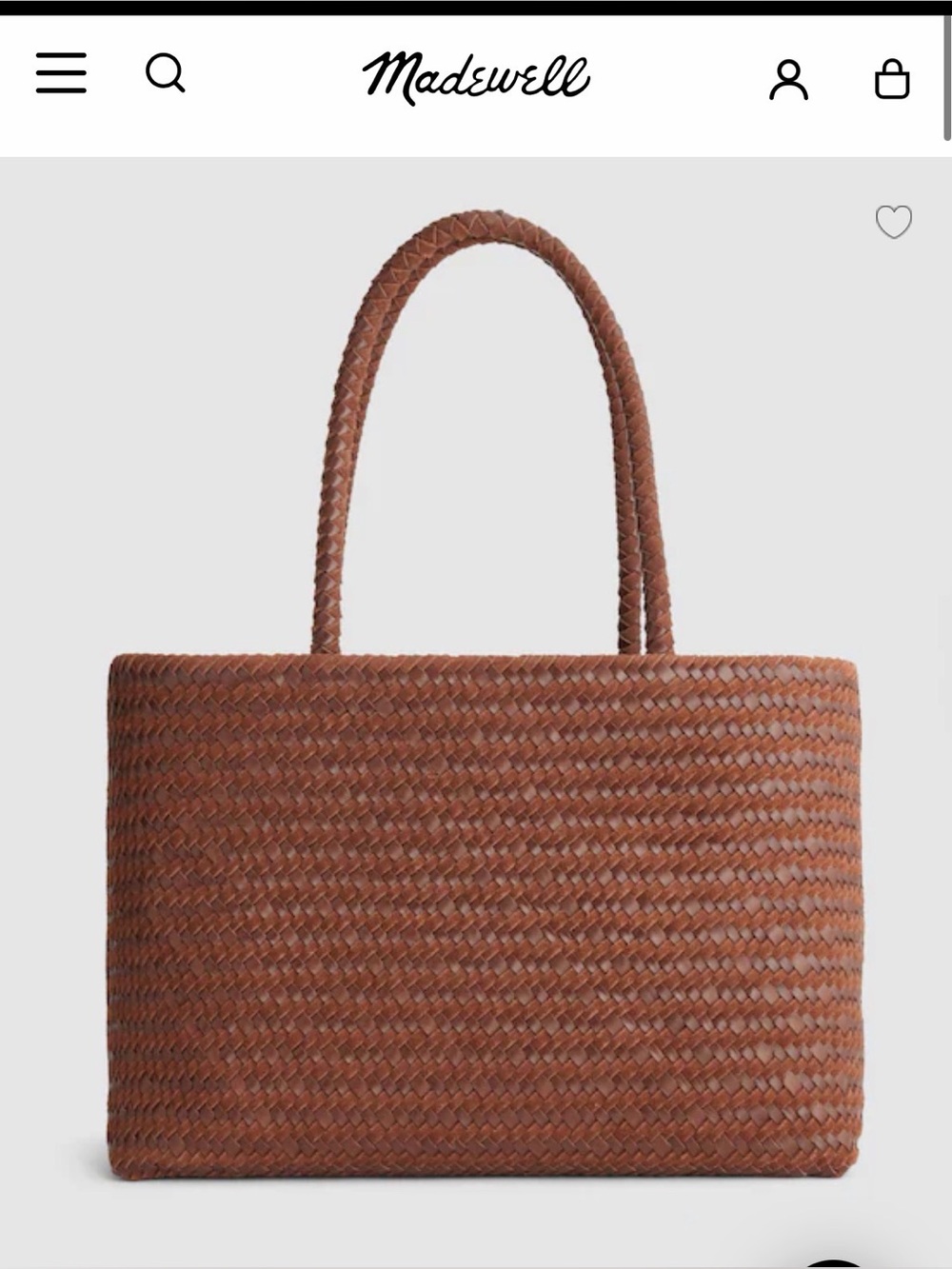 Madewell Woven Leather Tote in Chestnut